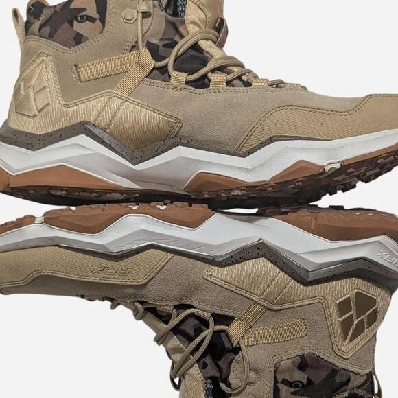 RAX Wild Wolf Mid Hiking Boots Mens 10.5 Desert Suede Camo Trail Walking Shoes